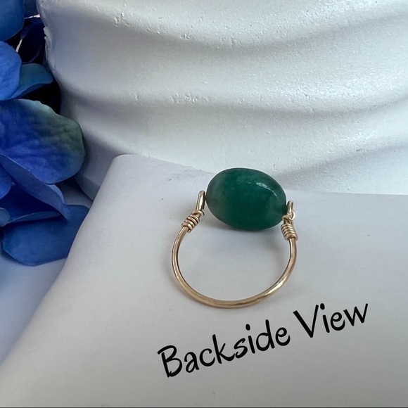 GREEN Quartz Gold Ring - Picture 9 of 15